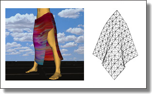 Cloth manipulation in VR environments.